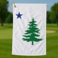 Old Maine State Flag 1901 Pine Tree Star Golf Towel thumb 1