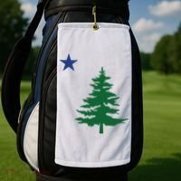 Old Maine State Flag 1901 Pine Tree Star Golf Towel thumb 2
