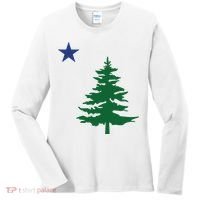 Old Maine State Flag 1901 Pine Tree Star Women's Long Sleeve Shirt thumb 0