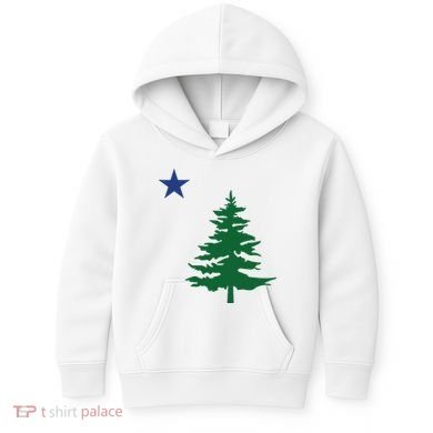 Old Maine State Flag 1901 Pine Tree Star Kids Hoodie