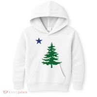 Old Maine State Flag 1901 Pine Tree Star Kids Hoodie thumb 0