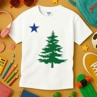 Old Maine State Flag 1901 Pine Tree Star Kids T-Shirt thumb 3
