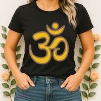 Om Meditation Spiritual Ancient Symbol Peace Yoga Aum Omkara Women's T-Shirt thumb 2