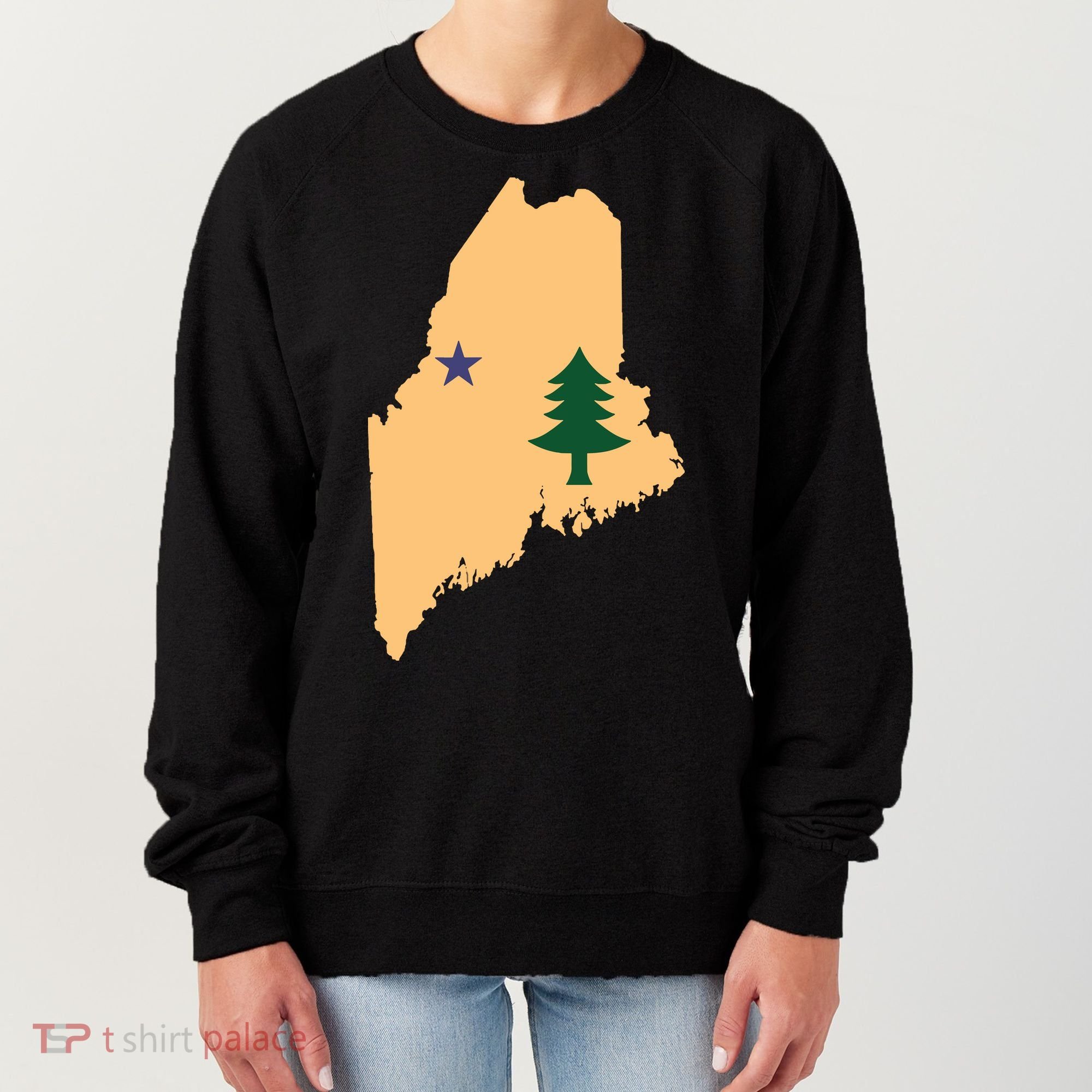 Original Maine State Flag Gift Northern New England Dirigo Women's Sweatshirt
