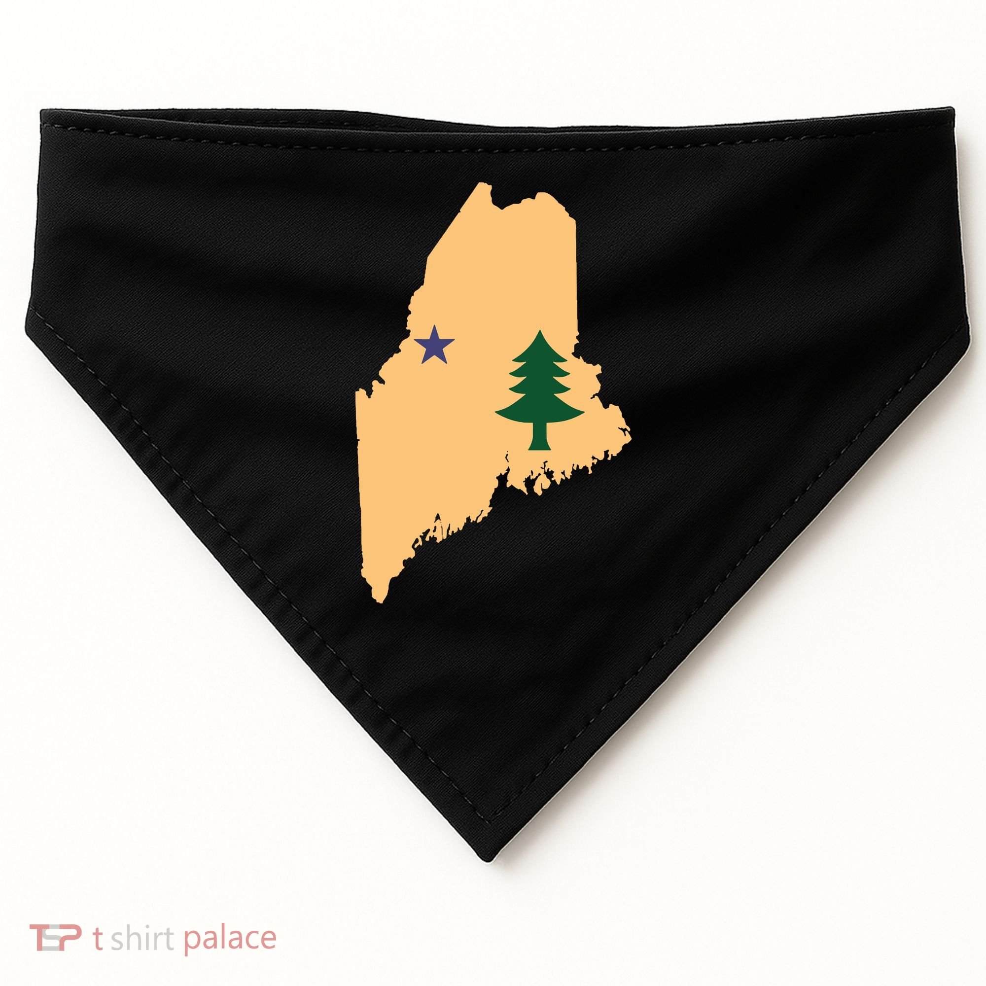 Original Maine State Flag Gift Northern New England Dirigo USA-Made Doggie Bandana