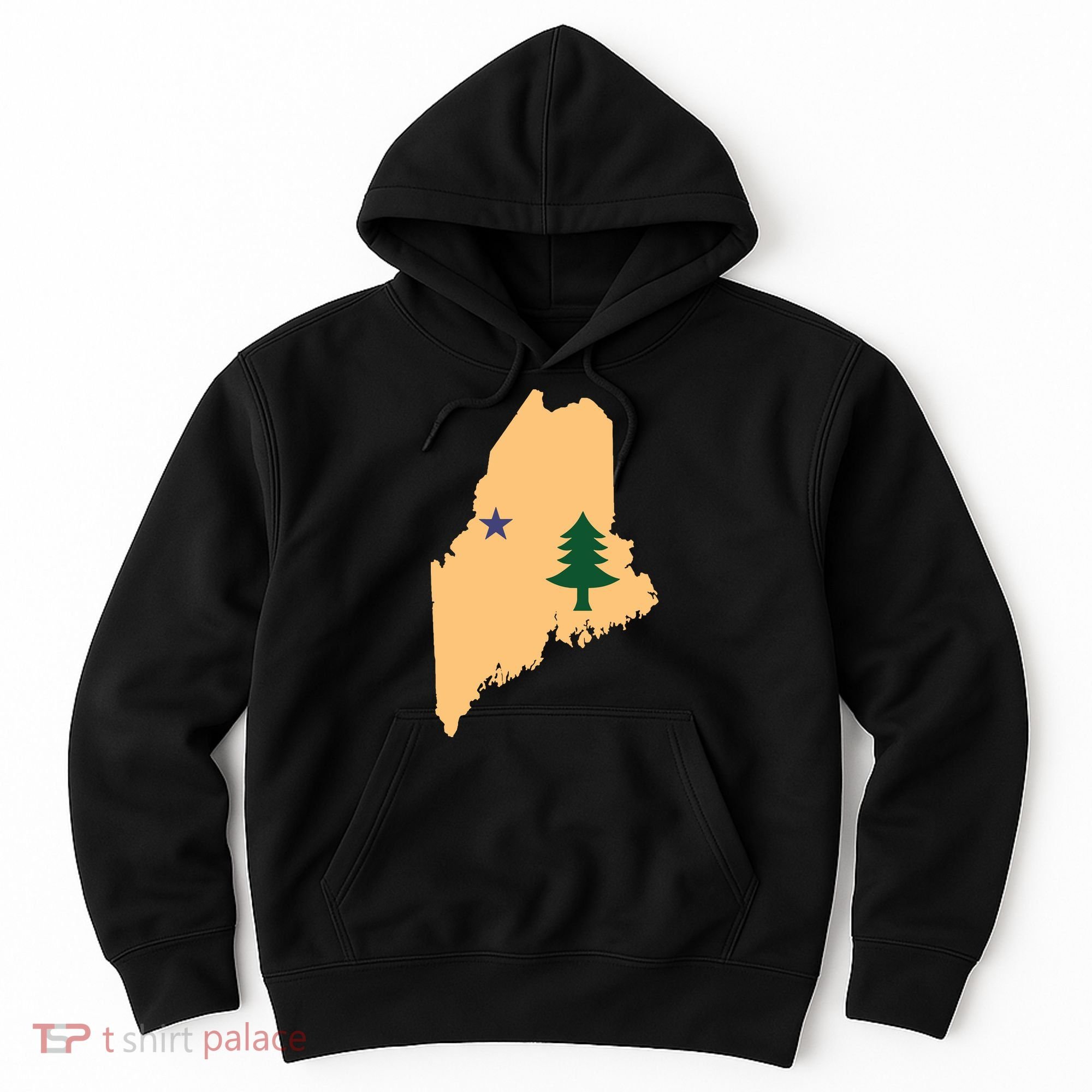 Original Maine State Flag Gift Northern New England Dirigo Hoodie
