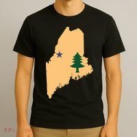 Original Maine State Flag Gift Northern New England Dirigo T-Shirt thumb 3