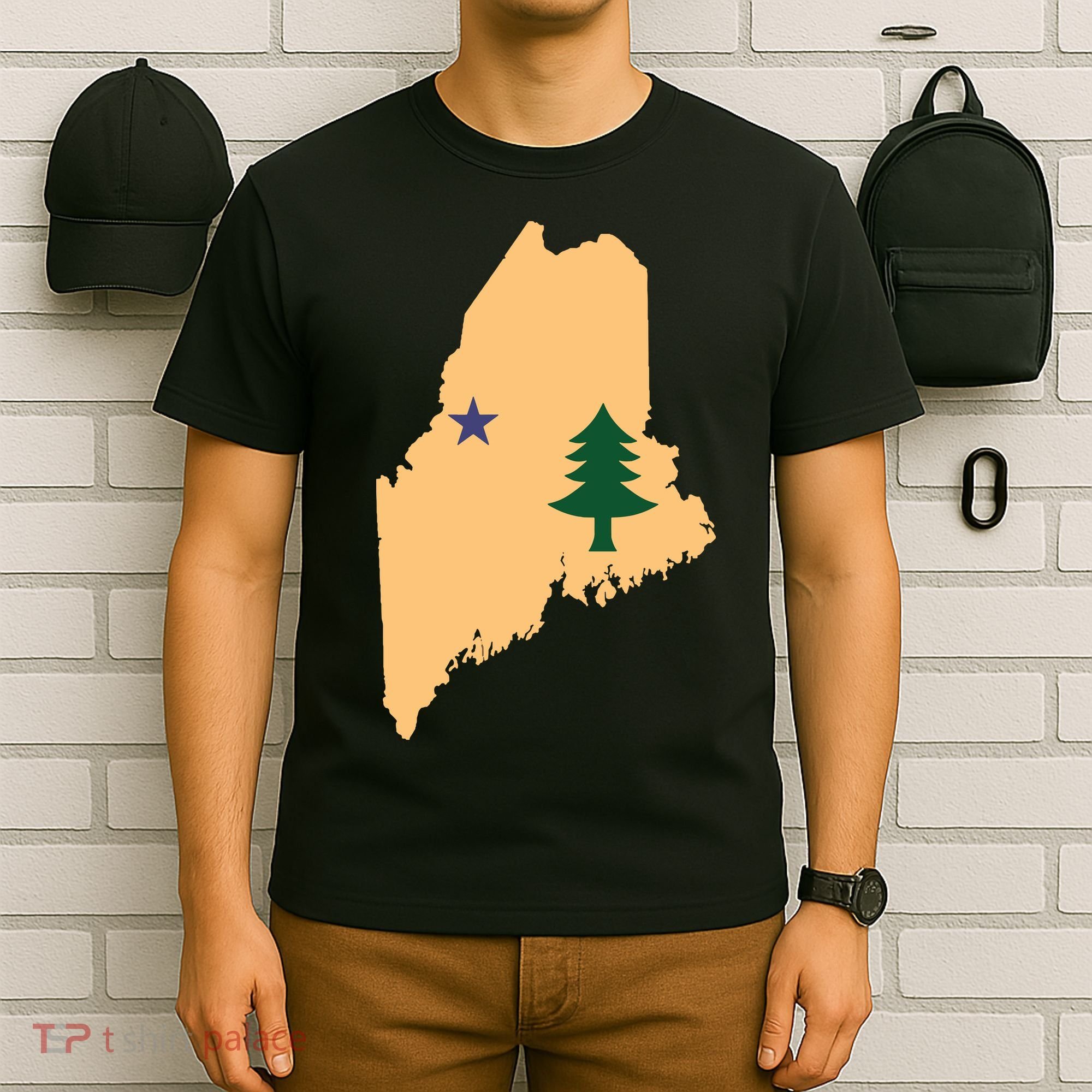 Original Maine State Flag Gift Northern New England Dirigo T-Shirt