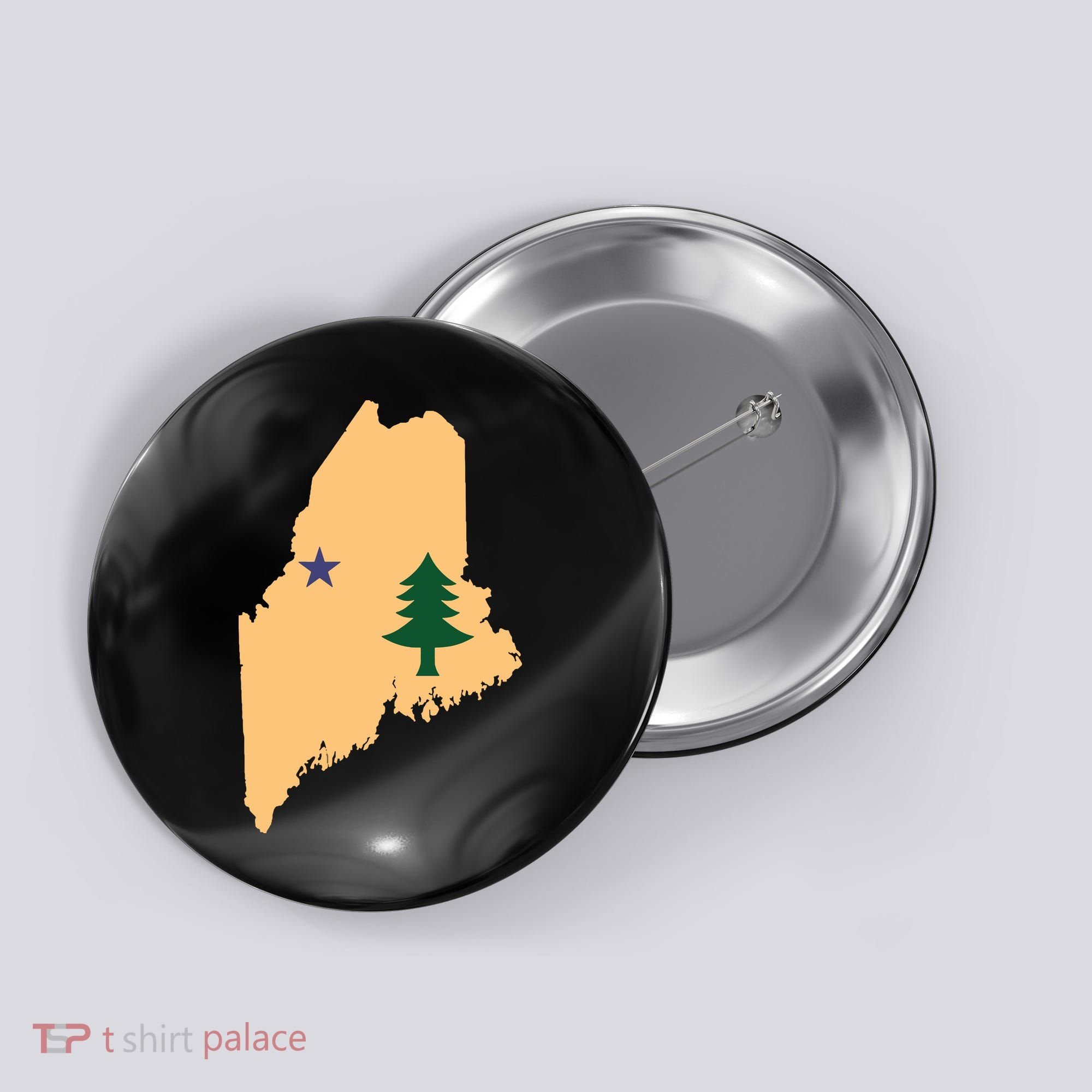 Original Maine State Flag Gift Northern New England Dirigo Button
