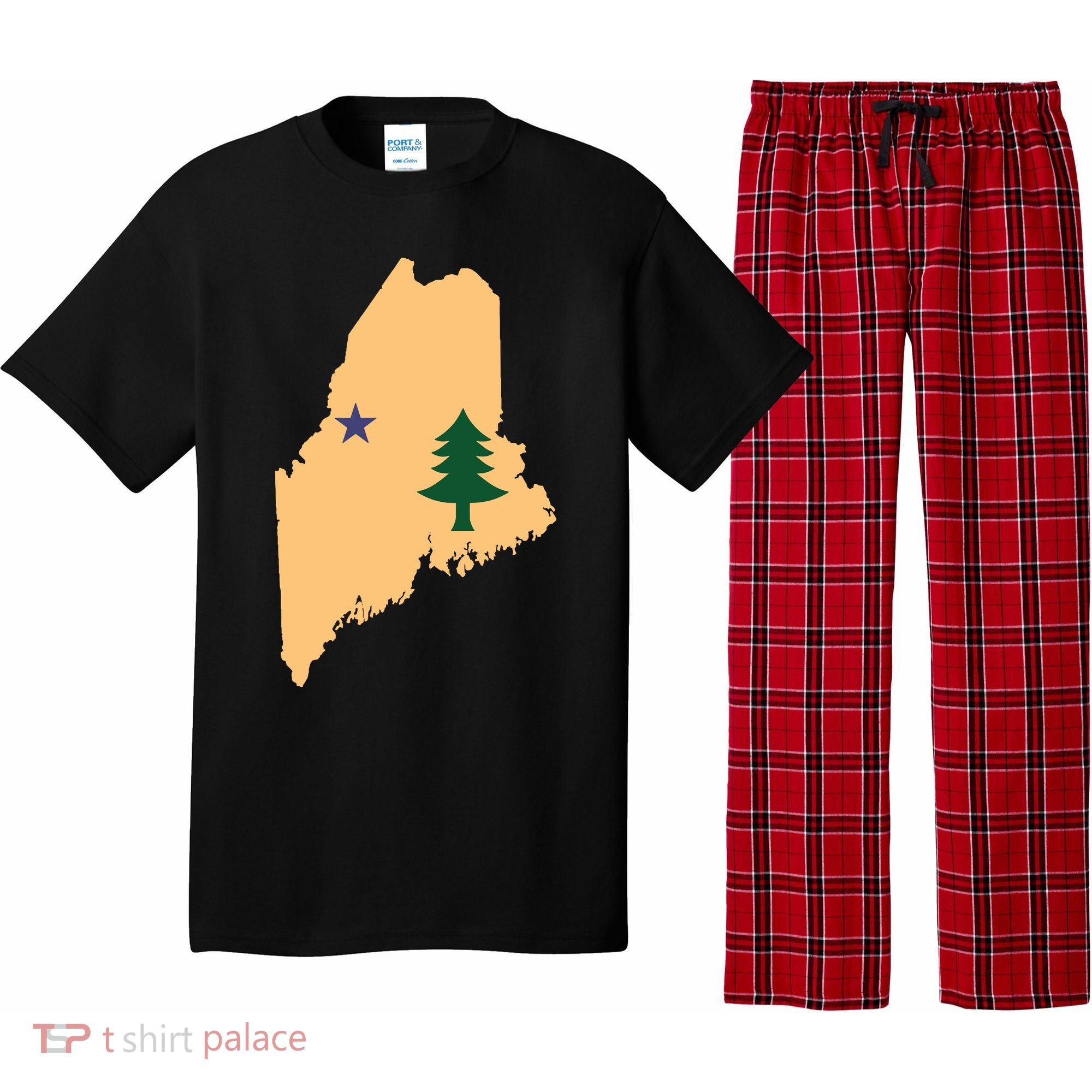 Original Maine State Flag Gift Northern New England Dirigo Pajama Set