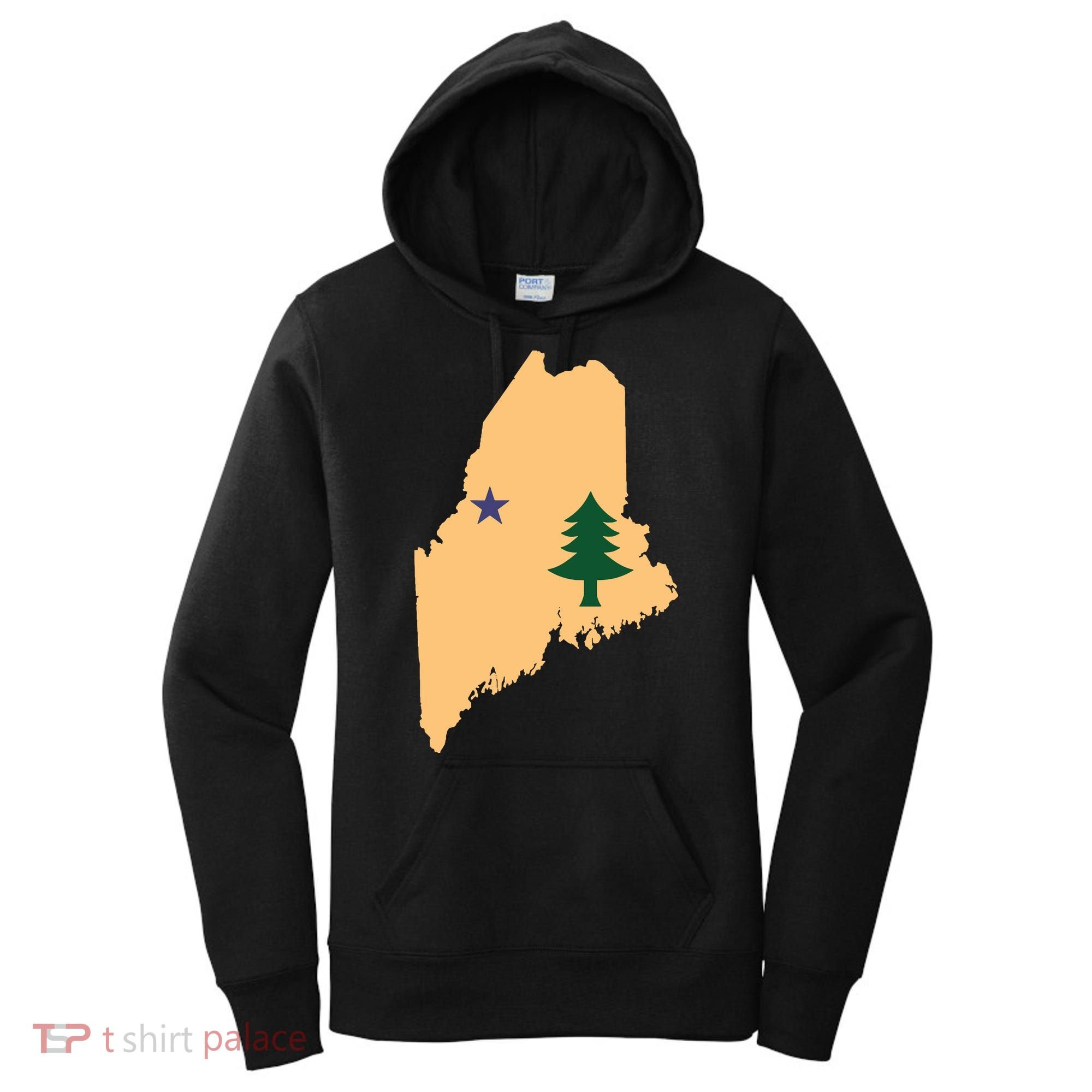 Original Maine State Flag Gift Northern New England Dirigo Women's Hoodie