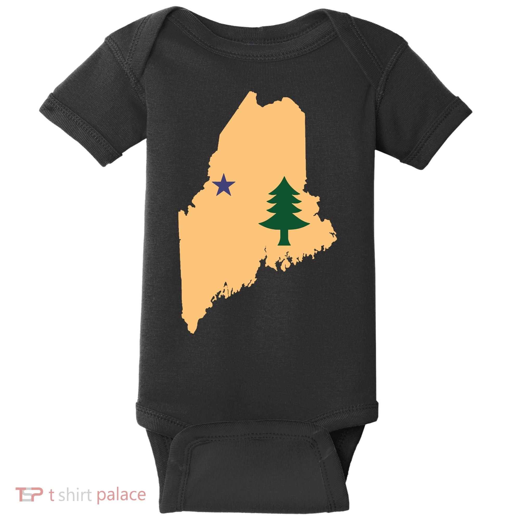 Original Maine State Flag Gift Northern New England Dirigo Baby Bodysuit