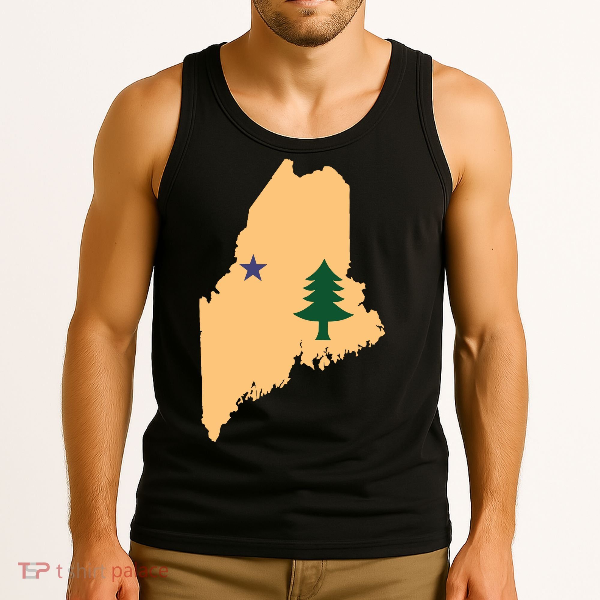 Original Maine State Flag Gift Northern New England Dirigo Tank Top