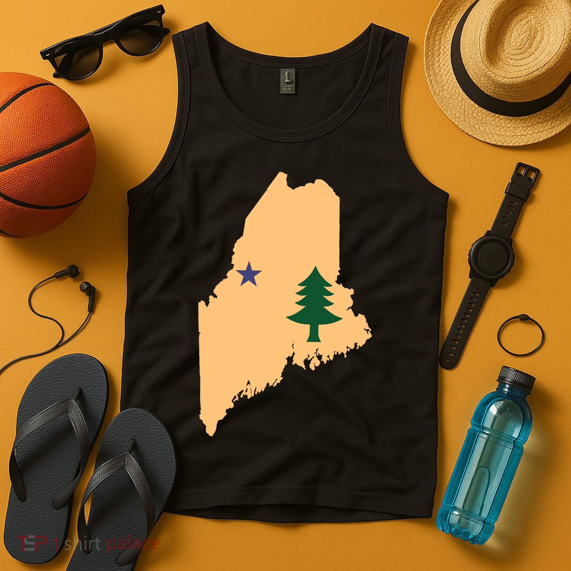 Original Maine State Flag Gift Northern New England Dirigo Tank Top