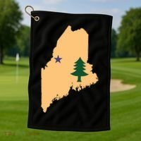 Original Maine State Flag Gift Northern New England Dirigo Golf Towel thumb 1