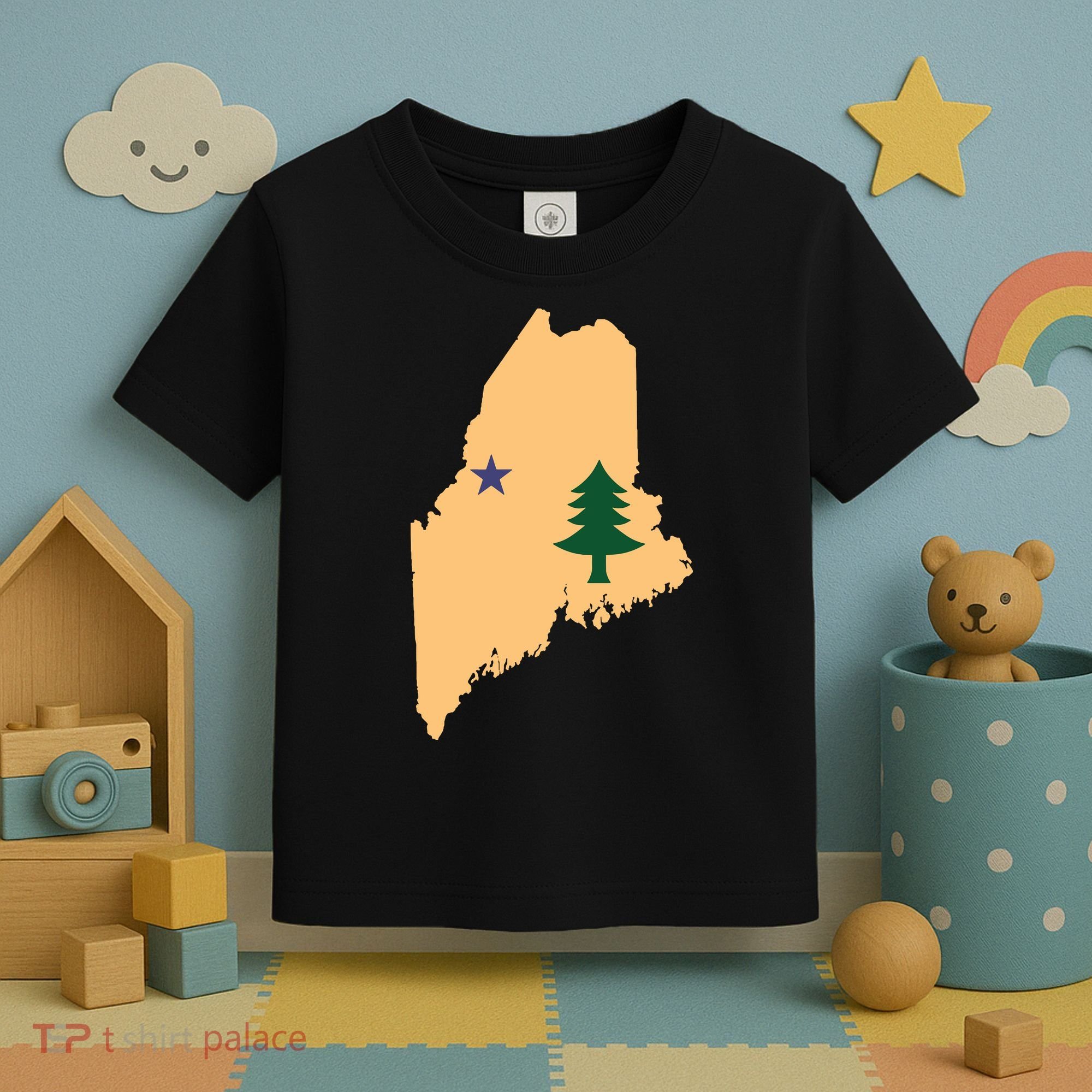 Original Maine State Flag Gift Northern New England Dirigo Toddler T-Shirt