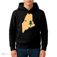Original Maine State Flag Gift Northern New England Dirigo Kids Hoodie thumb 4