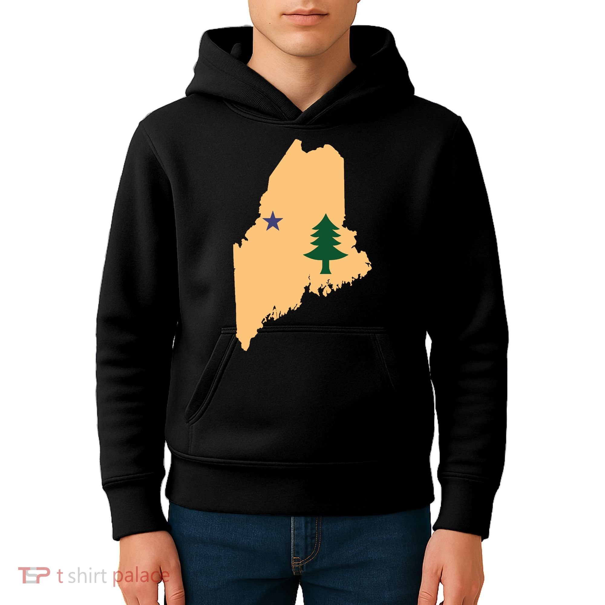 Original Maine State Flag Gift Northern New England Dirigo Kids Hoodie