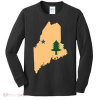 Original Maine State Flag Gift Northern New England Dirigo Kids Long Sleeve Shirt thumb 0
