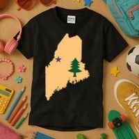 Original Maine State Flag Gift Northern New England Dirigo Kids T-Shirt thumb 3