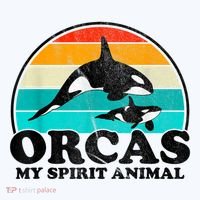 Orcas My Spirit Animal Orca Whale Retro Sunset Sea Tank Top thumb 6