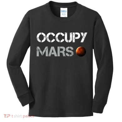 Occupy Mars Space Explorer Kids Long Sleeve Shirt