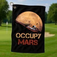 Occupy Mars Tee Golf Towel thumb 1