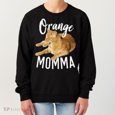 Orange Momma Tabby Lover Funny Saying Graphic Women's Sweatshirt