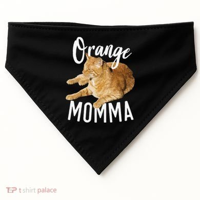 Orange Momma Tabby Lover Funny Saying Graphic USA-Made Doggie Bandana