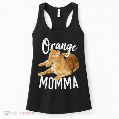 Orange Momma Tabby Lover Funny Saying Graphic Women's Tank Top