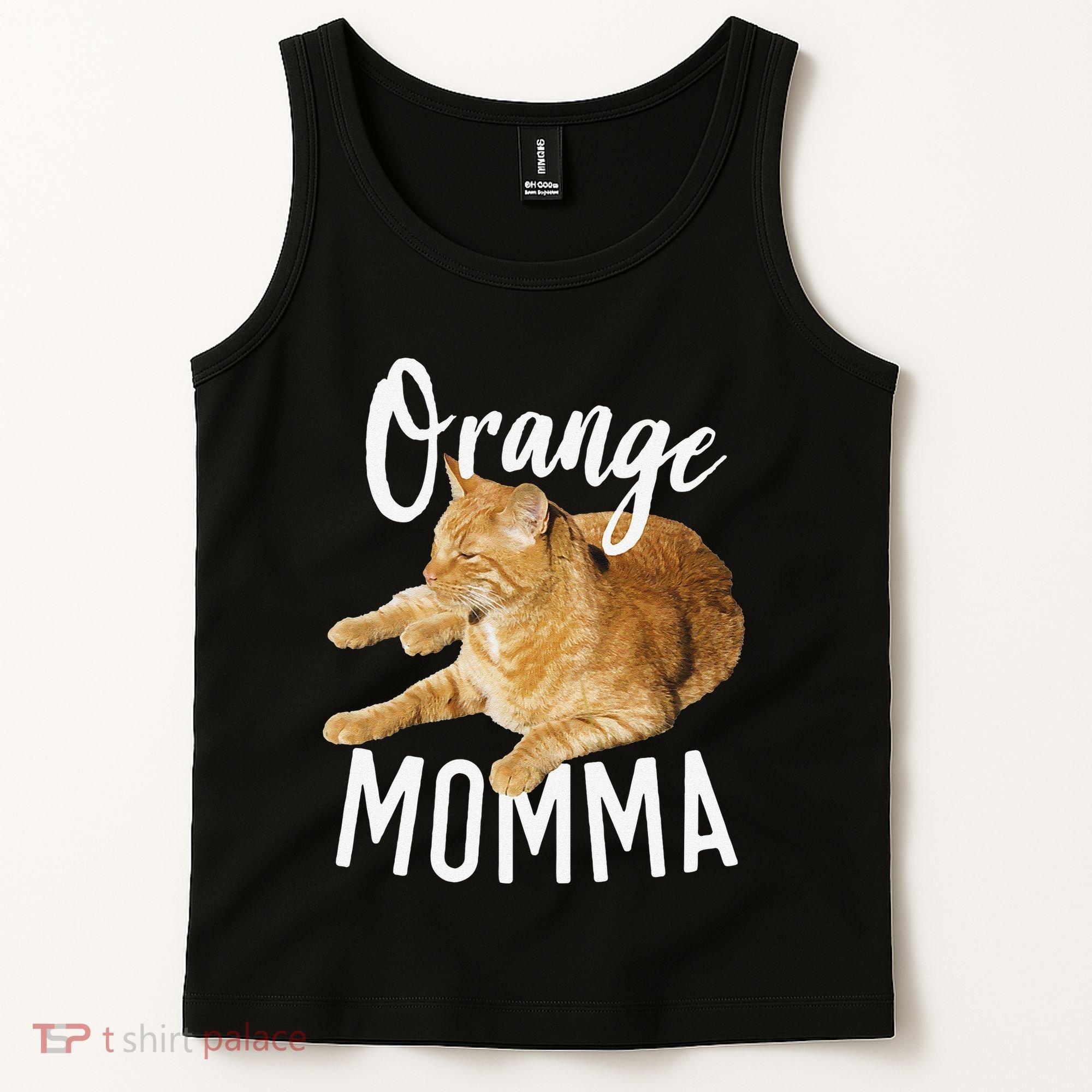 Orange Momma Tabby Lover Funny Saying Graphic Tank Top