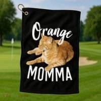 Orange Momma Tabby Lover Funny Saying Graphic Golf Towel thumb 1
