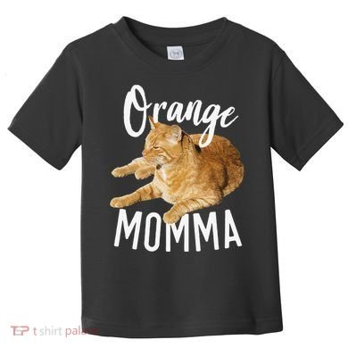 Orange Momma Tabby Lover Funny Saying Graphic Toddler T-Shirt