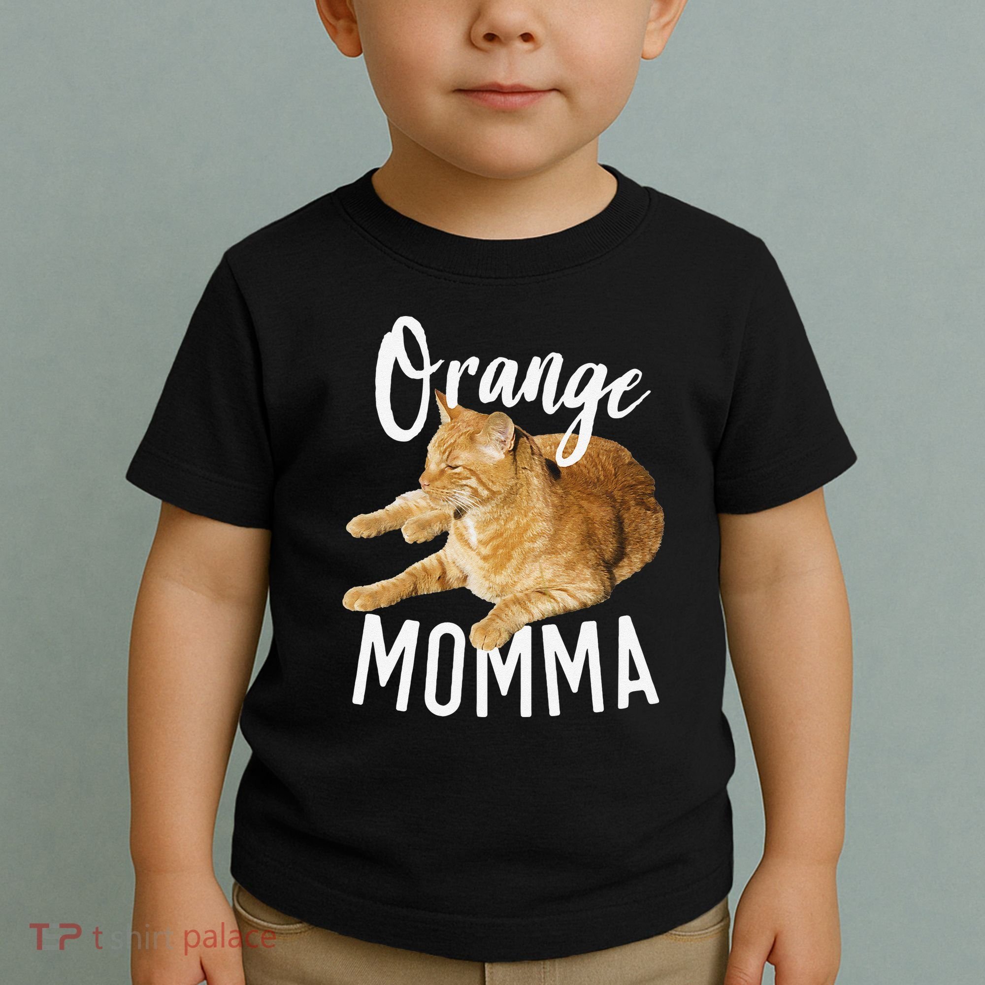 Orange Momma Tabby Lover Funny Saying Graphic Toddler T-Shirt