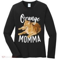 Orange Momma Tabby Lover Funny Saying Graphic Women's Long Sleeve Shirt thumb 0