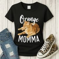 Orange Momma Tabby Lover Funny Saying Graphic Women's T-Shirt thumb 3