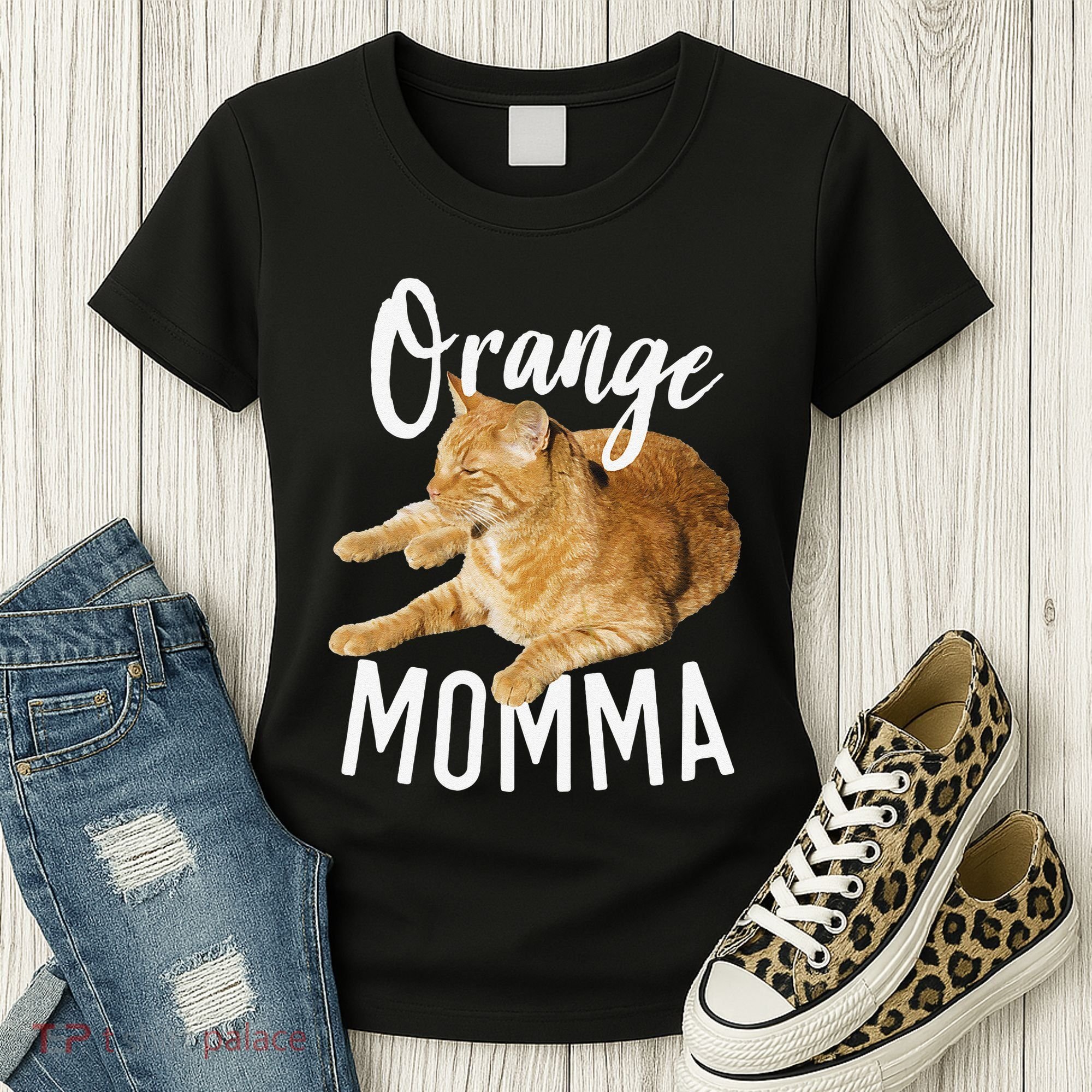 Orange Momma Tabby Lover Funny Saying Graphic Women's T-Shirt