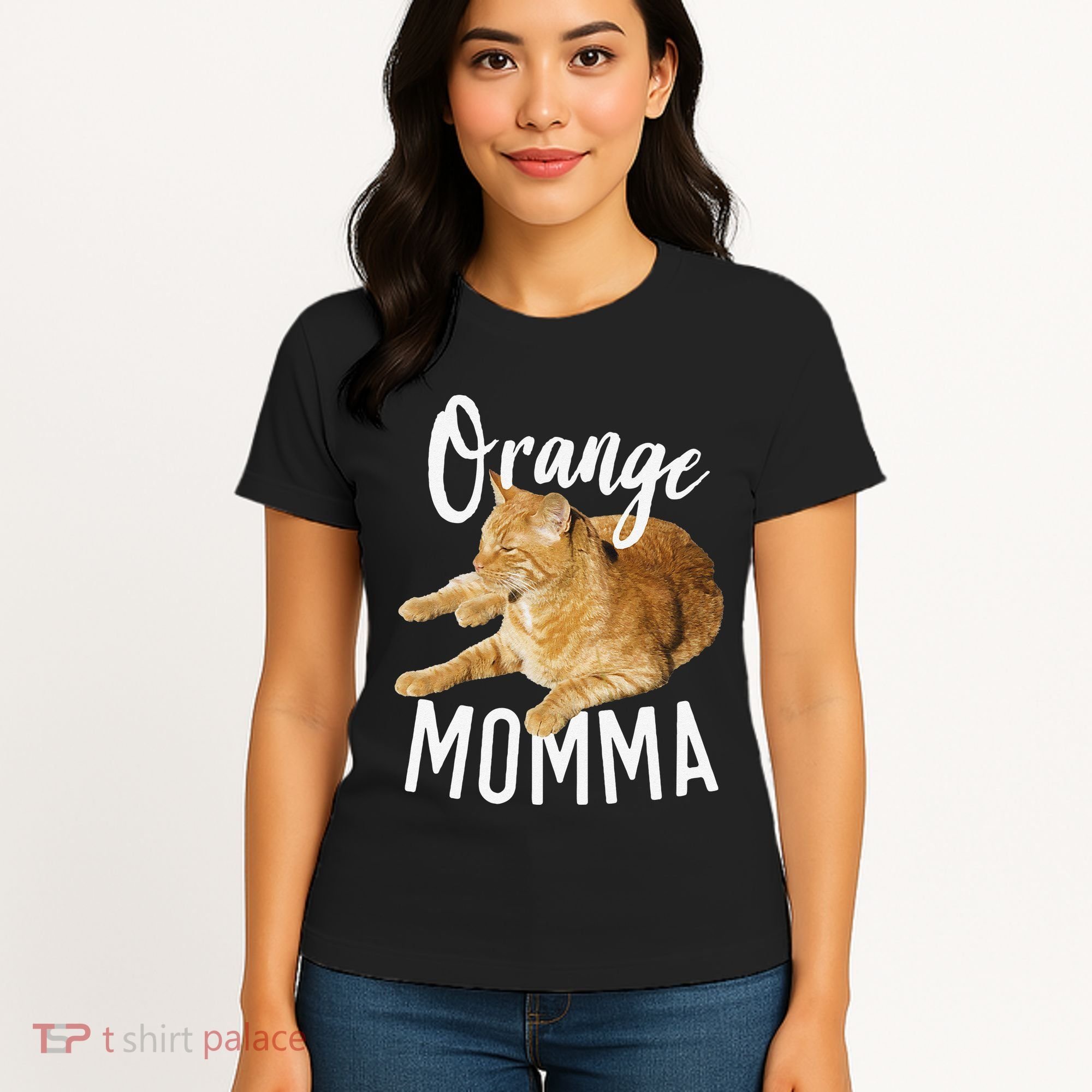 Orange Momma Tabby Lover Funny Saying Graphic Women's T-Shirt