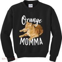 Orange Momma Tabby Lover Funny Saying Graphic Kids Sweatshirt thumb 0