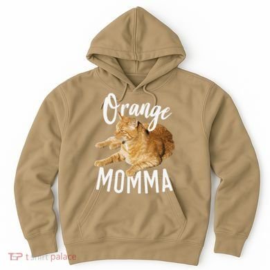 Orange Momma Tabby Lover Funny Saying Graphic Hoodie