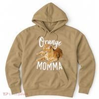 Orange Momma Tabby Lover Funny Saying Graphic Hoodie thumb 0