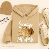Orange Momma Tabby Lover Funny Saying Graphic Hoodie thumb 4