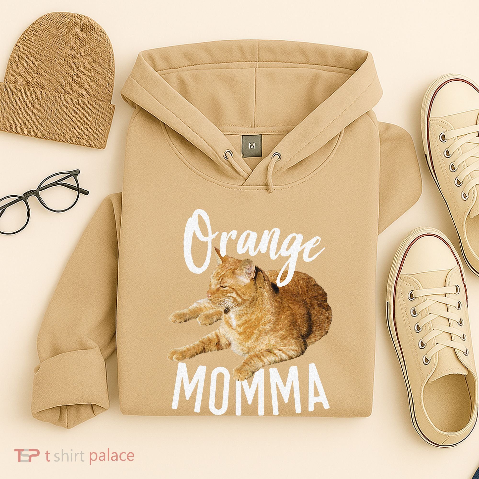 Orange Momma Tabby Lover Funny Saying Graphic Hoodie