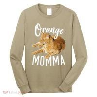 Orange Momma Tabby Lover Funny Saying Graphic Long Sleeve Shirt thumb 0