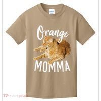 Orange Momma Tabby Lover Funny Saying Graphic Kids T-Shirt thumb 0