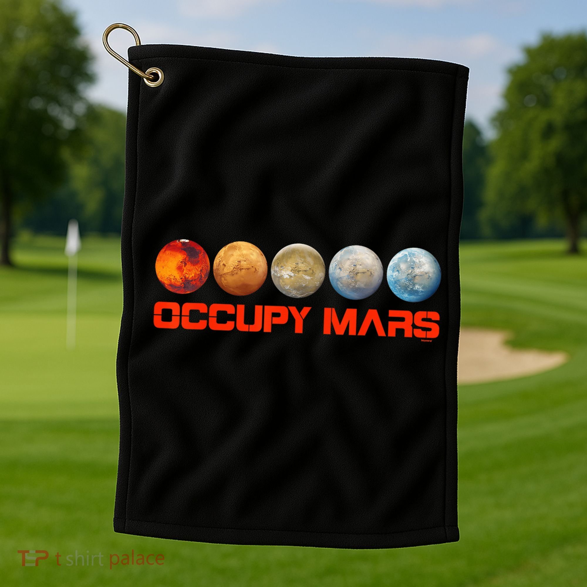 Occupy Mars Terraform Golf Towel