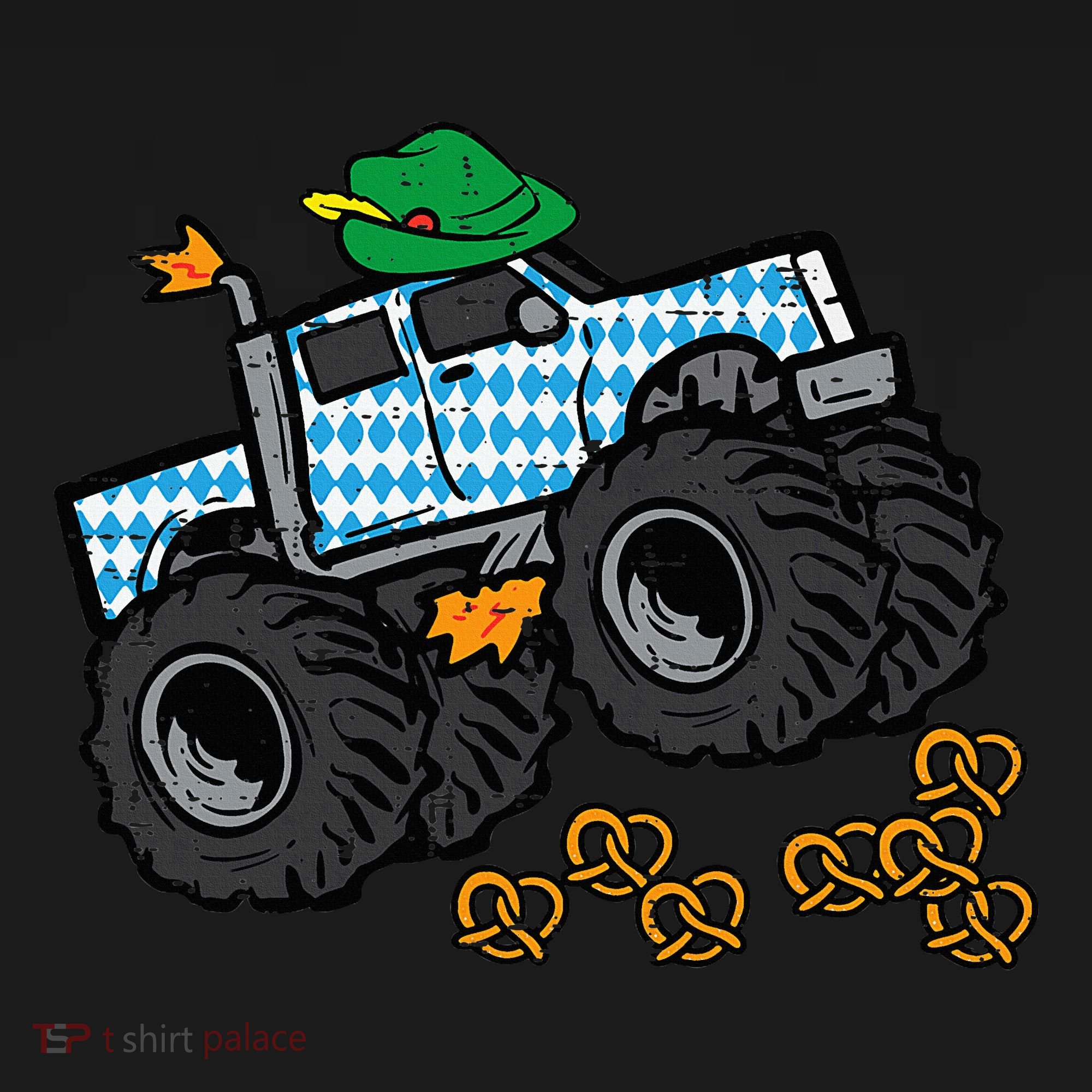 Oktoberfest Monster Truck Pretzels German T-Shirt