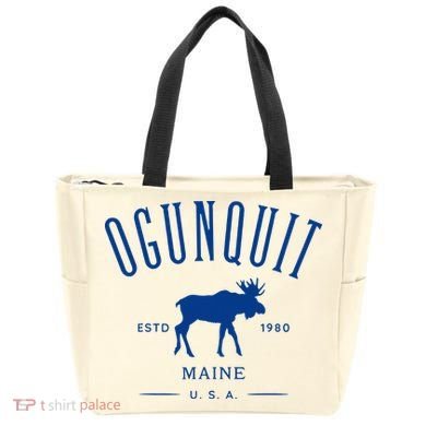 Ogunquit Maine Usa With Moose Design Souvenir Tote Bag