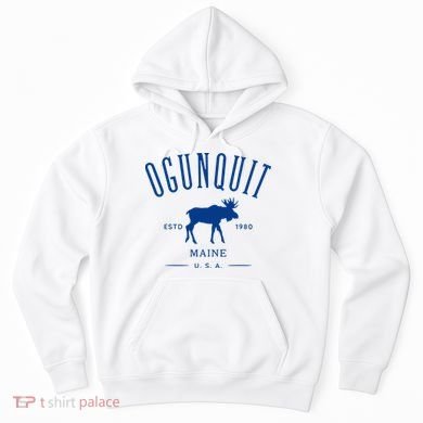 Ogunquit Maine Usa With Moose Design Souvenir Hoodie