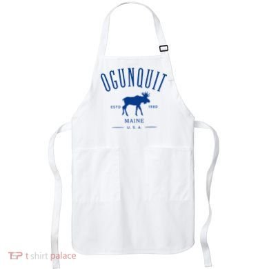 Ogunquit Maine Usa With Moose Design Souvenir Apron
